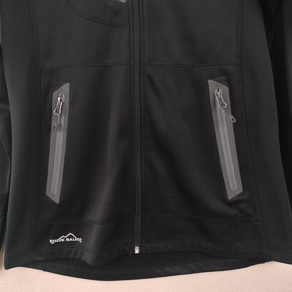 NEW Eddie Bauer Jacket Women M Black Sport Hooded Full Zip Fleece Soft Shell NWT - Picture 7 of 16
